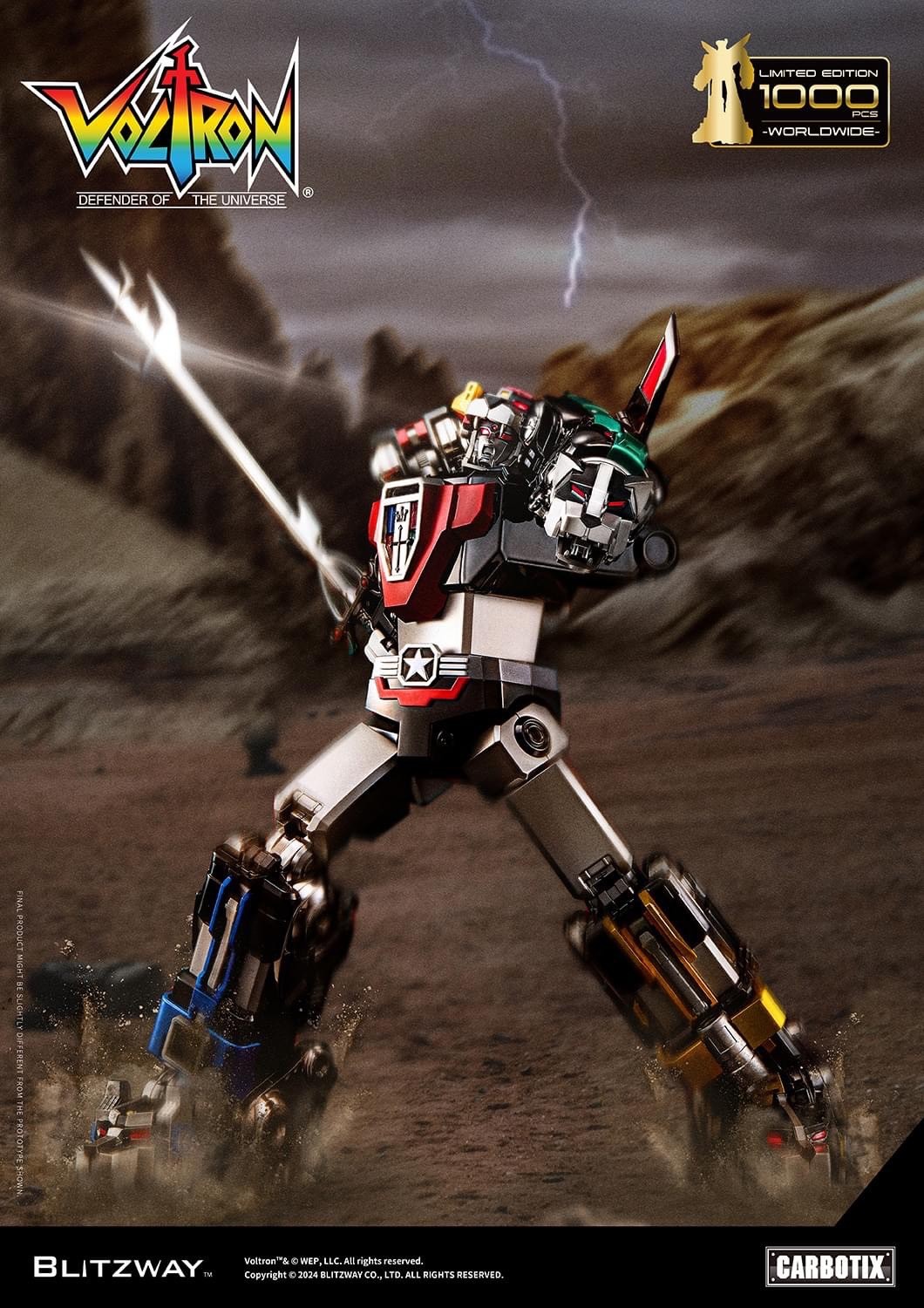 Pre-order : *Limited 1,000 pcs* Carbotix Black Voltron + base by Blitzway