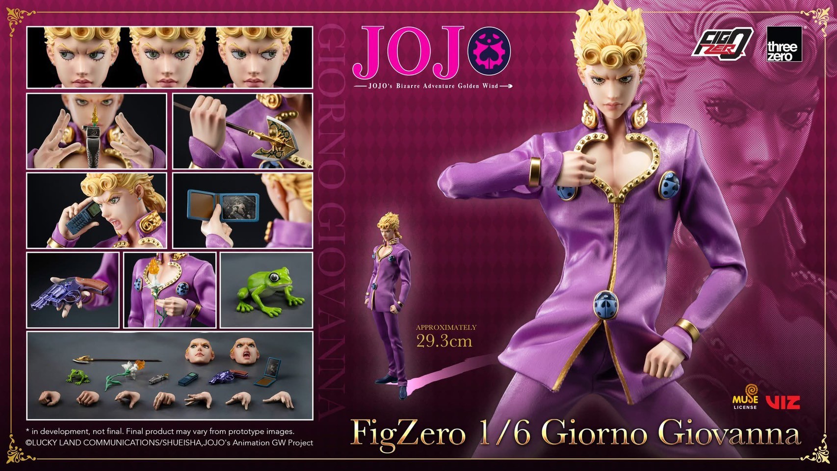 Pre-order : JOJO’s Bizarre Adventure: Golden Wind FigZero Giorno Giovanna 1/6 Scale Figure by Threezero