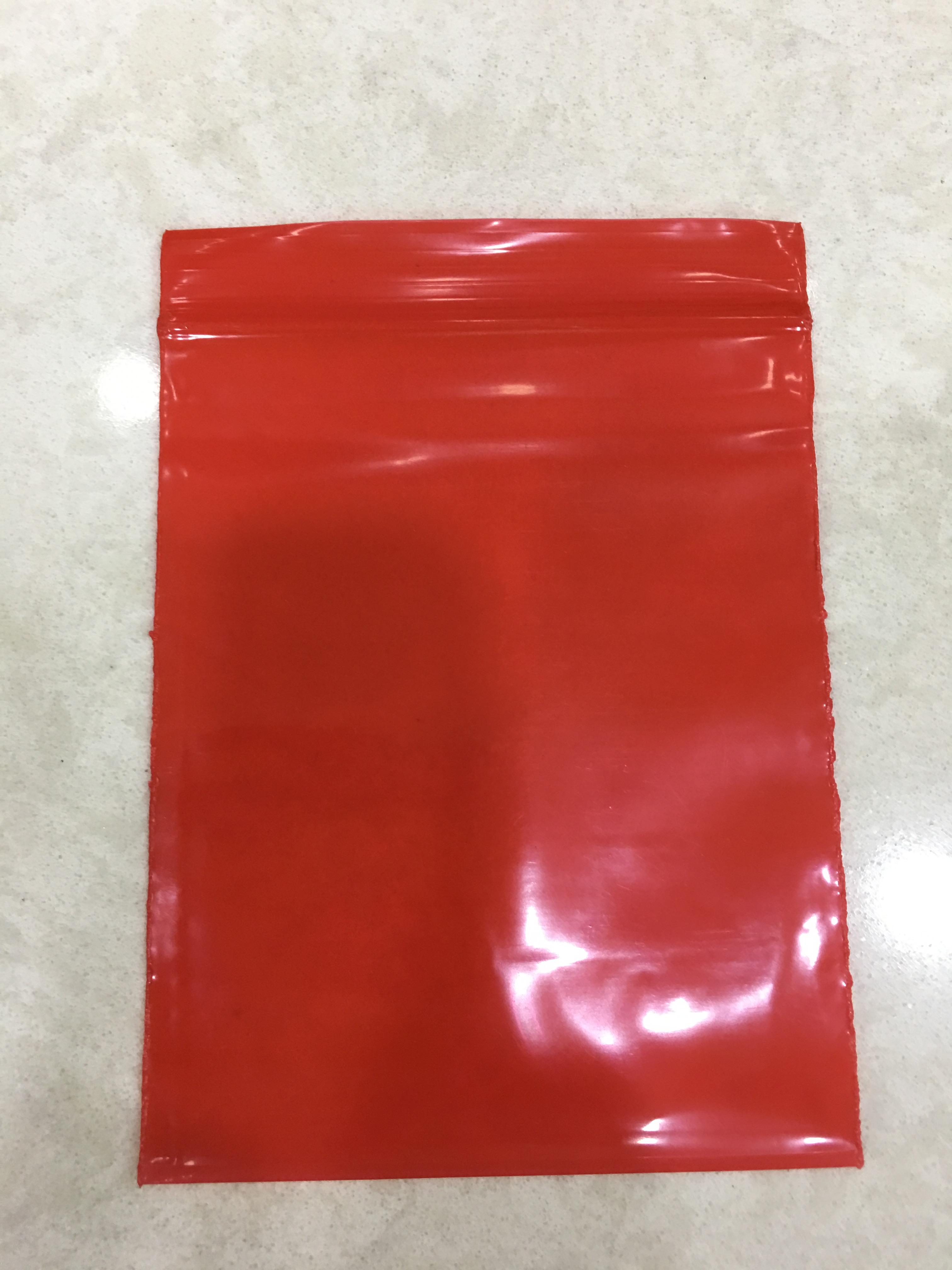 ถุงซิป สีเเดงใส่ทอง 8 x 12 Cm