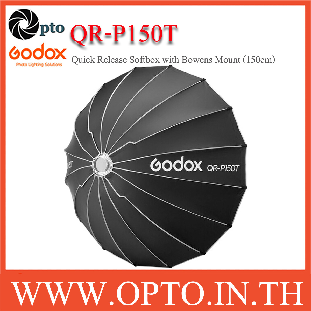 Godox QR-P150T Quick Release Softbox with Bowens Mount, 150CM พาราโบลิกซอฟท์บ๊อกซ์