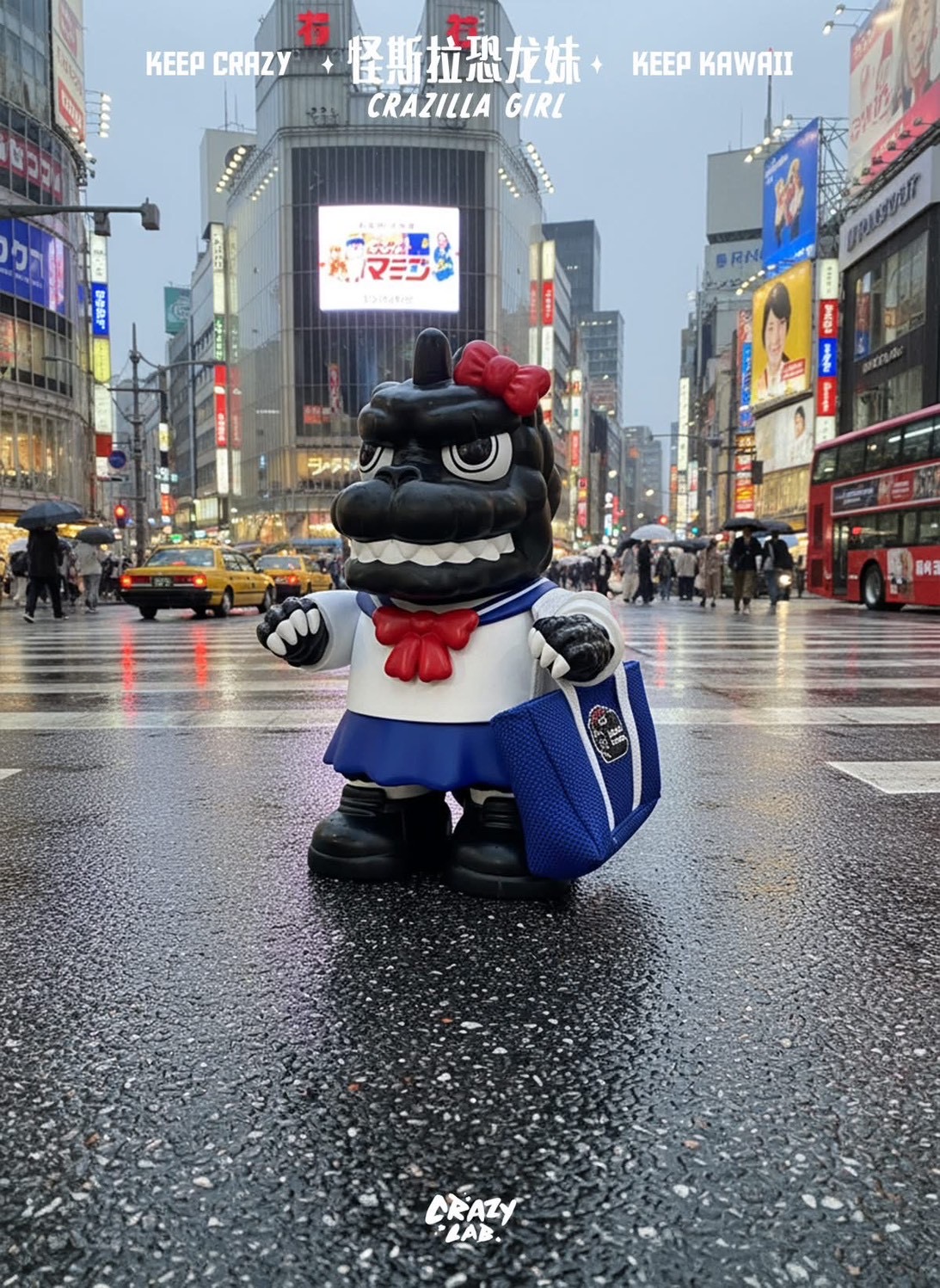 Pre-order : Mini Crazilla Girl Original Designer Cute Monster Trend Toy Figurine by Crazy Lab x James Lee