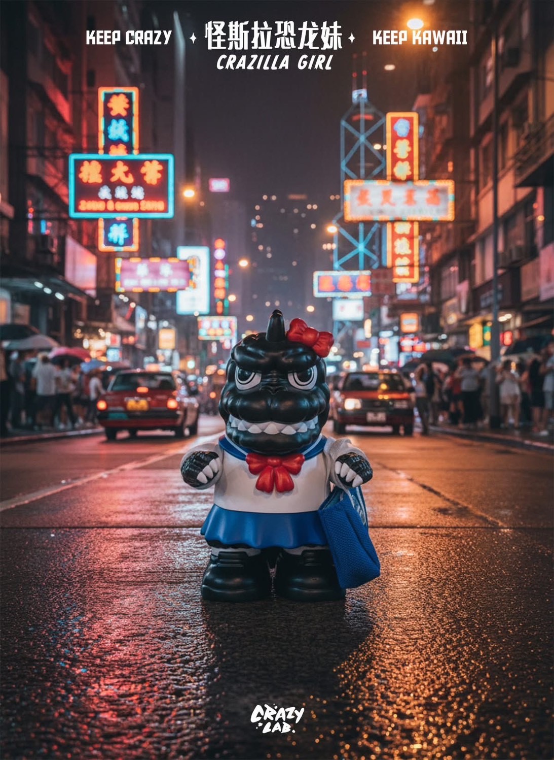 Pre-order : Mini Crazilla Girl Original Designer Cute Monster Trend Toy Figurine by Crazy Lab x James Lee