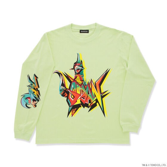 PRE-ORDER : Godzilla Gigan Illustration Long T-shirt A Type (Black / Milky Lime)