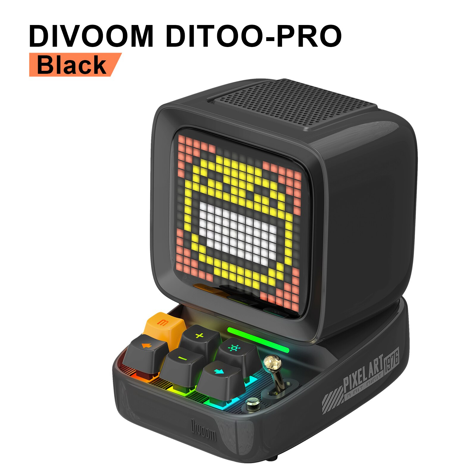 Divoom Ditoo Pro ลำโพง Bluetooth Pixel Art Mechanical Button สีดำ Black