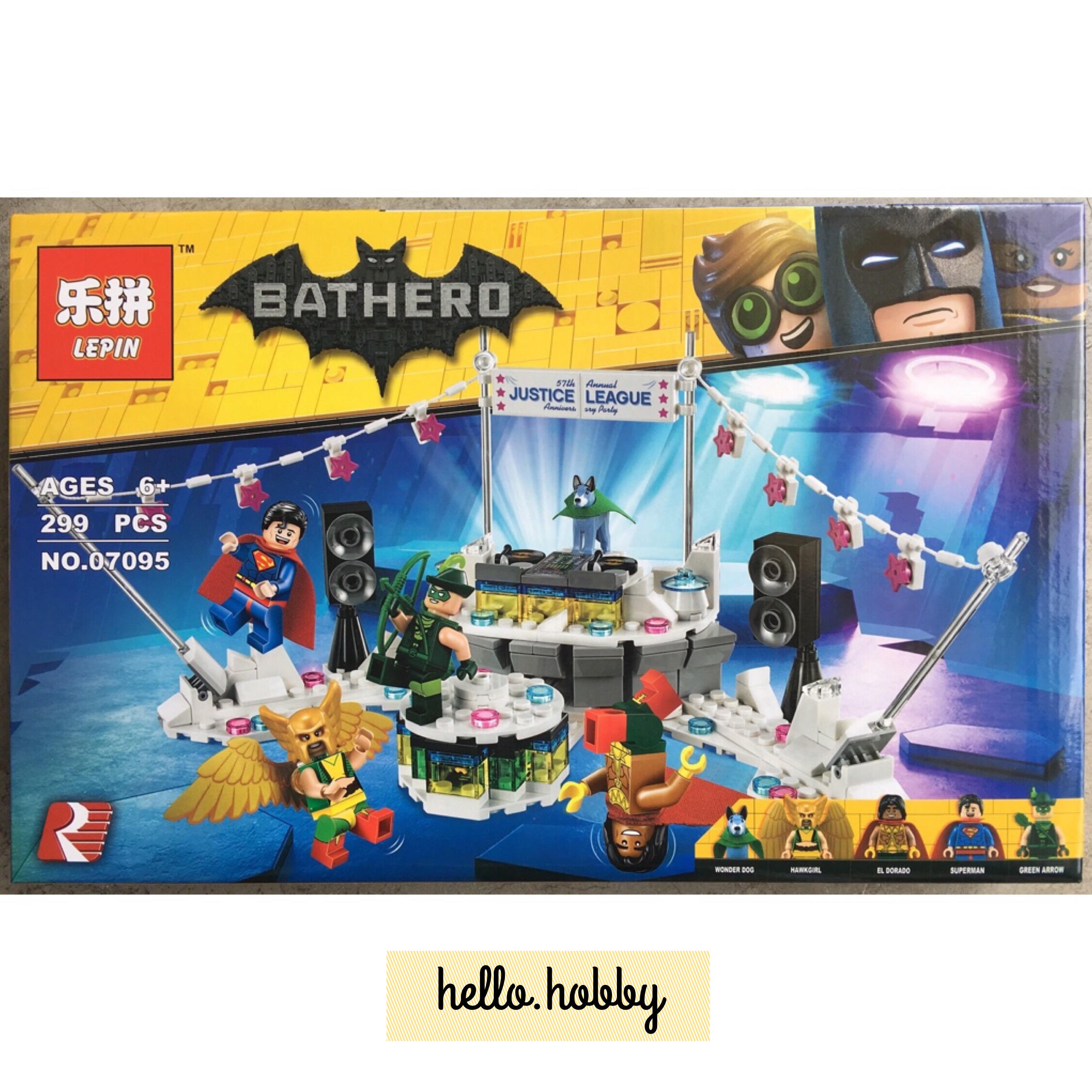 Lepin 07095 Batman The Justice League Anniversary Party 299pcs
