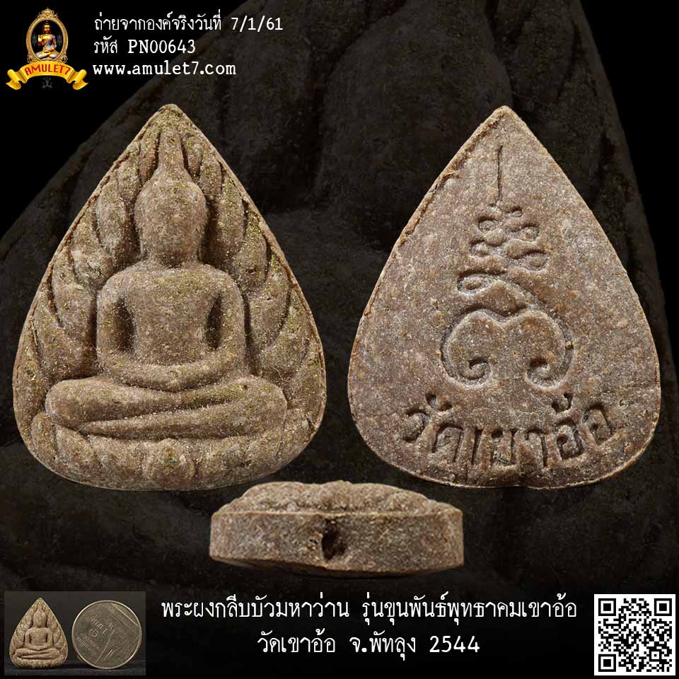พระผงกลีบบัวมหาว่าน รุ่นขุนพันธ์พุทธาคมเขาอ้อ วัดเขาอ้อ พัทลุง 2544