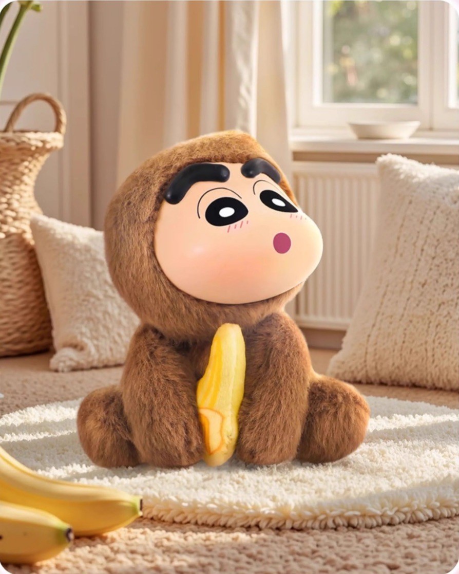 ตุ๊กตาพวงกุญแจ ชินจัง ลิขสิทธิ์แท้ - Crayon Shinchan Zuozuo Sitting Party Series Plush Keychain by Eaki