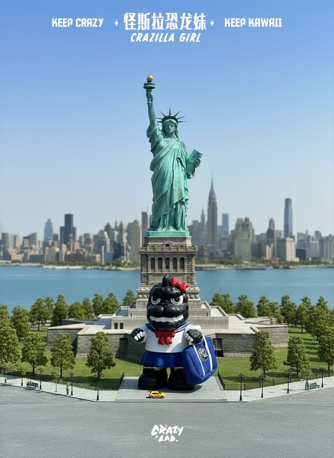 Pre-order : Mini Crazilla Girl Original Designer Cute Monster Trend Toy Figurine by Crazy Lab x James Lee