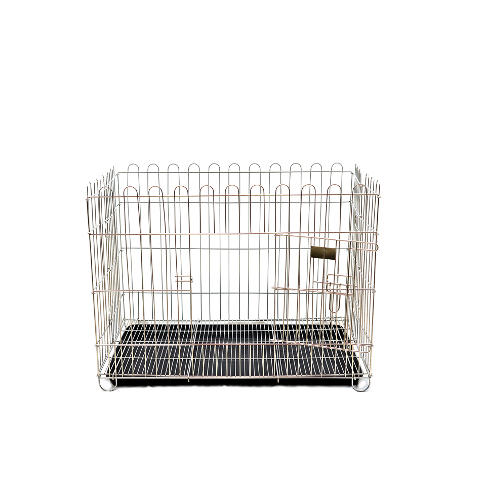 คอกสุนัขสแตนเลส size L (มีถาดรอง)