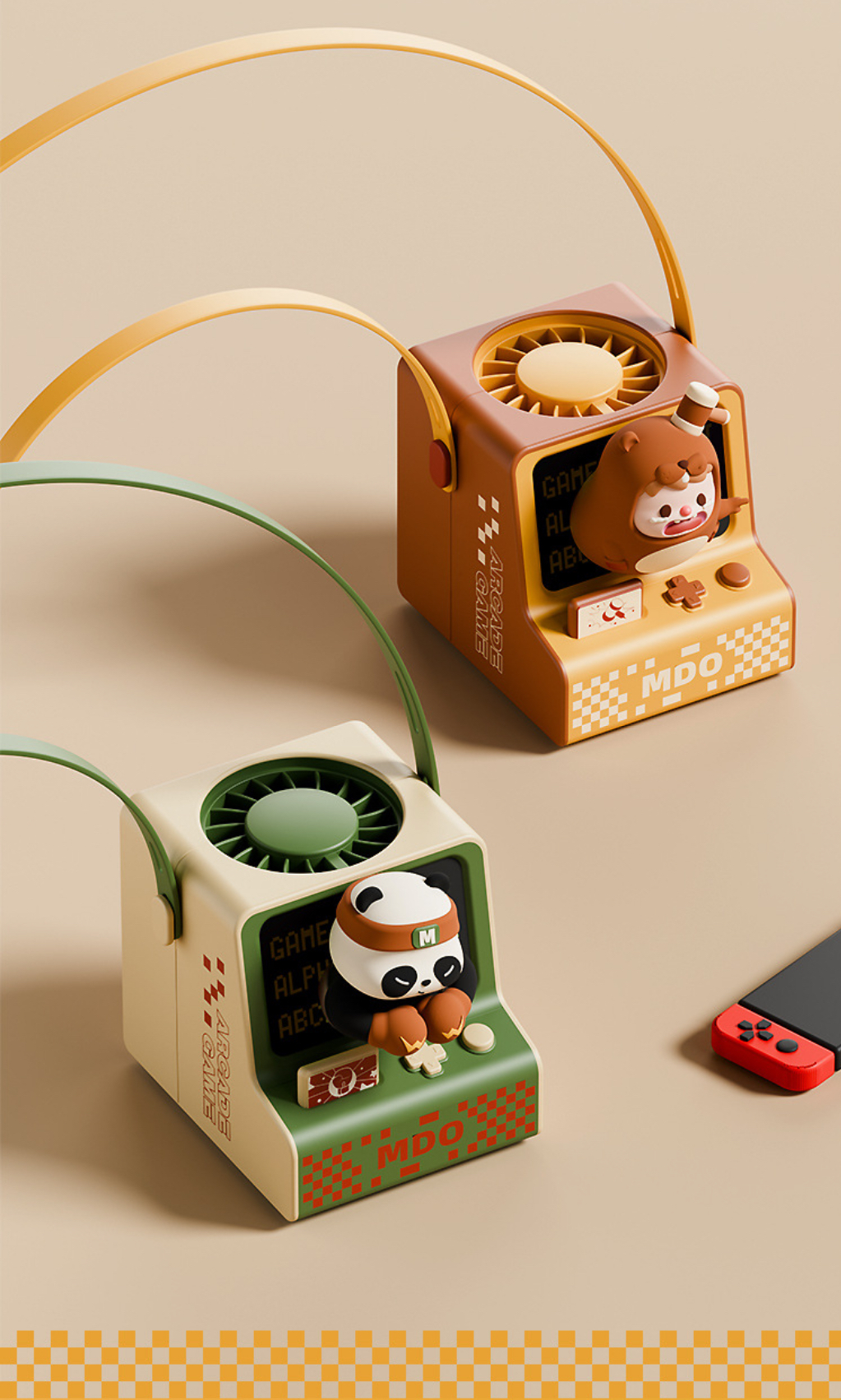 พัดลมมือถือ Portable Fan - Arcade Game - Mario / Panda / Brown Sugar