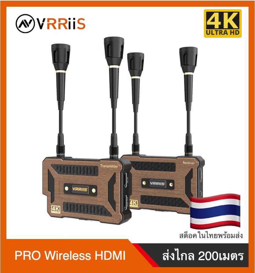 VRRiiS Pro WL096 อะแดปเตอร์รับส่งสัญญาณวิดีโอ HDMI 4K Ultra HD ไร้สาย ระยะไกล