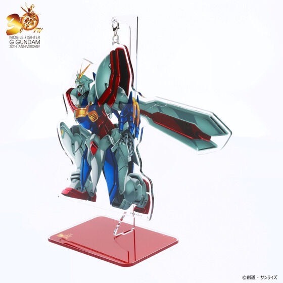 PRE-ORDER : Mobile Fighter G Gundam 30th Anniversary Illustration Swinging Acrylic Stand God Gundam