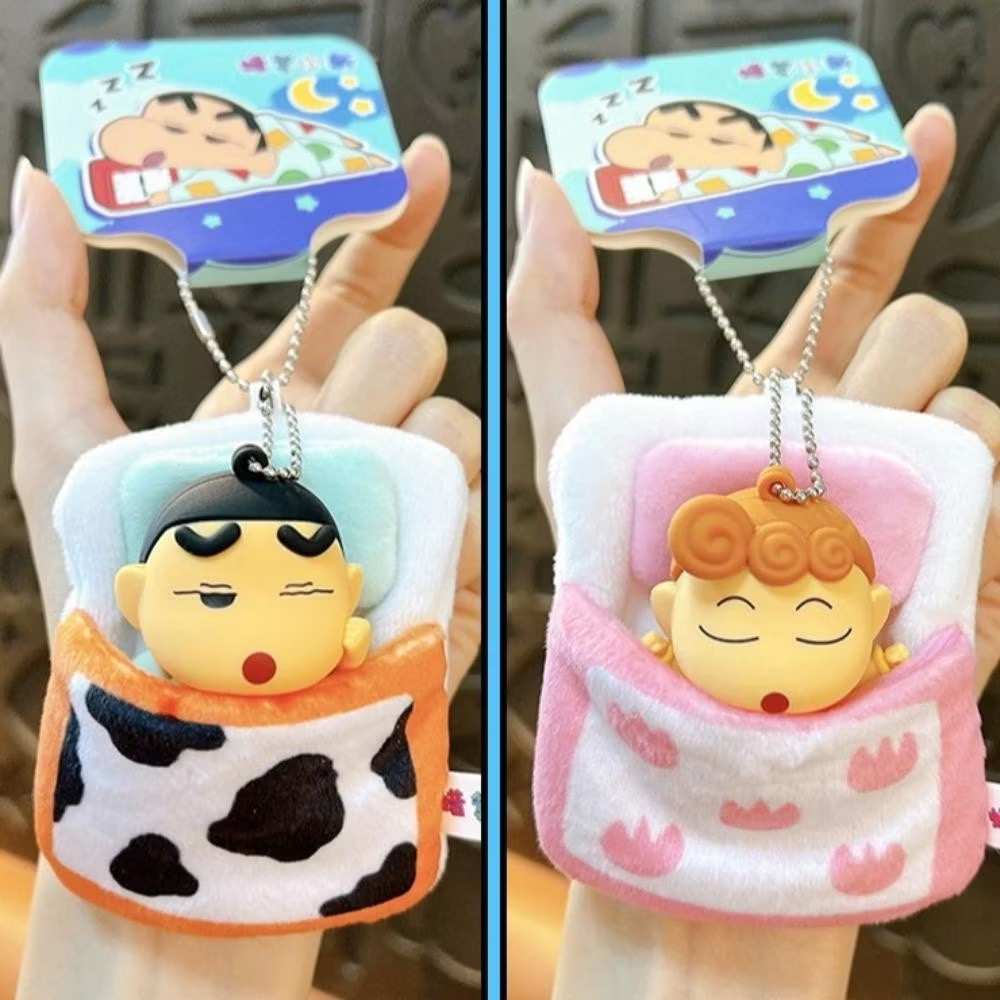 พวงกุญแจ ชินจัง ลิขสิทธิ์แท้ Crayon Shinchan Sleep Quilt Plush Pendant keychain by Shanghai Futabasha