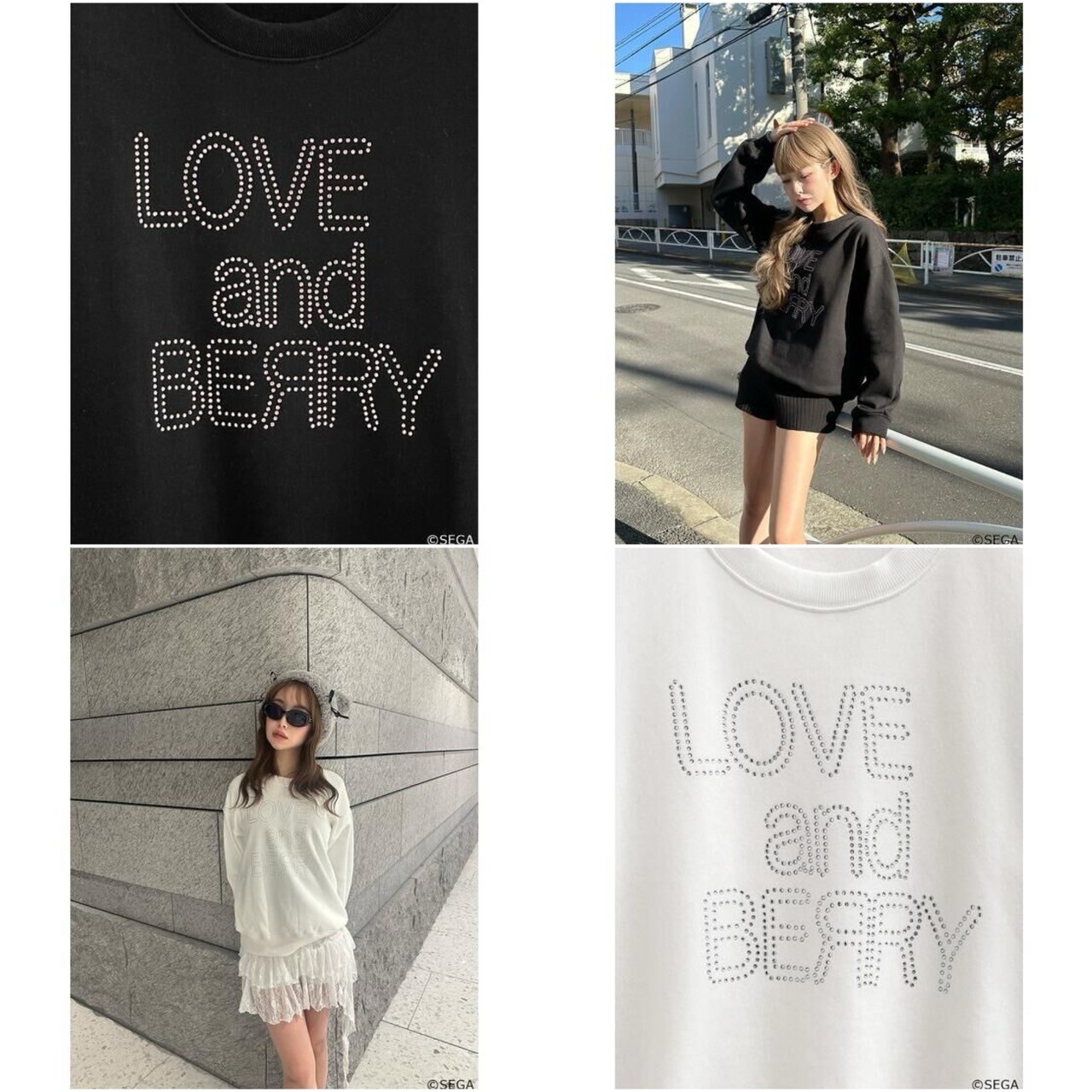 PRE-ORDER : Love and Berry: Dress Up and Dance! x GRL Rhinestone Logo Sweat Top