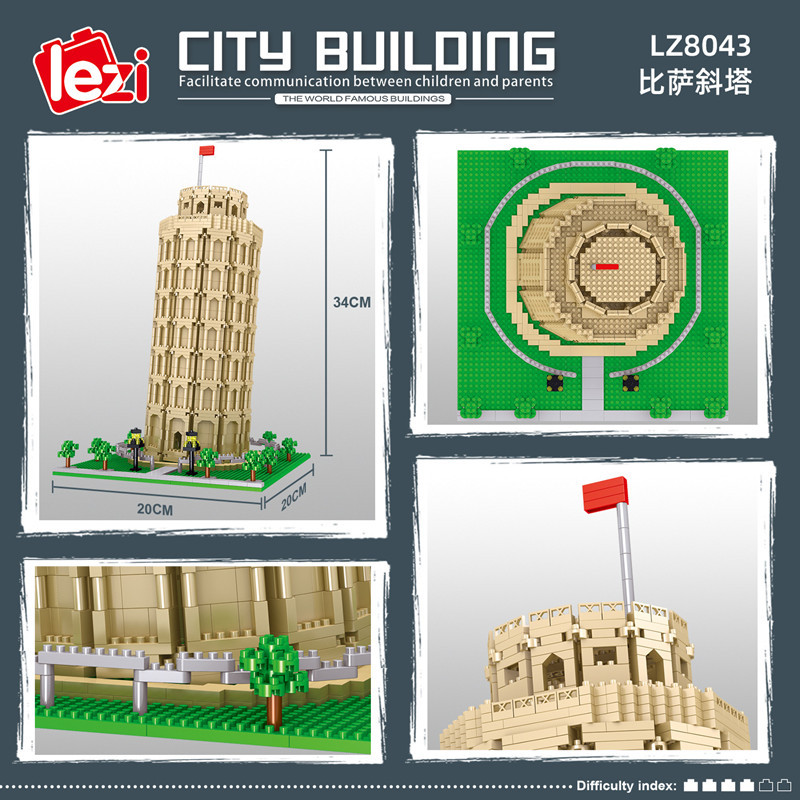 Lz 8043 Tower of Pisa 2148pcs