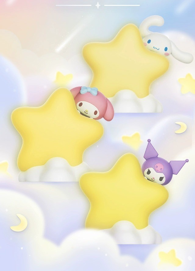 โคมไฟ ลิขสิทธิ์แท้ Sanrio Family Star Night Light Series LED Lamp by Langbowang