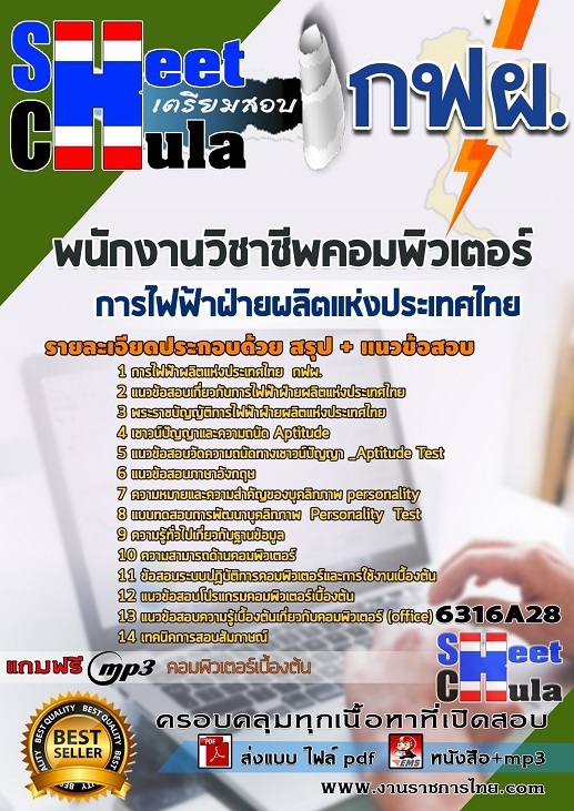 แนวข้อสอบพนักงานวิชาชีพคอมพิวเตอร์ การไฟฟ้าฝ่ายผลิตแห่งประเทศไทย (กฟผ)