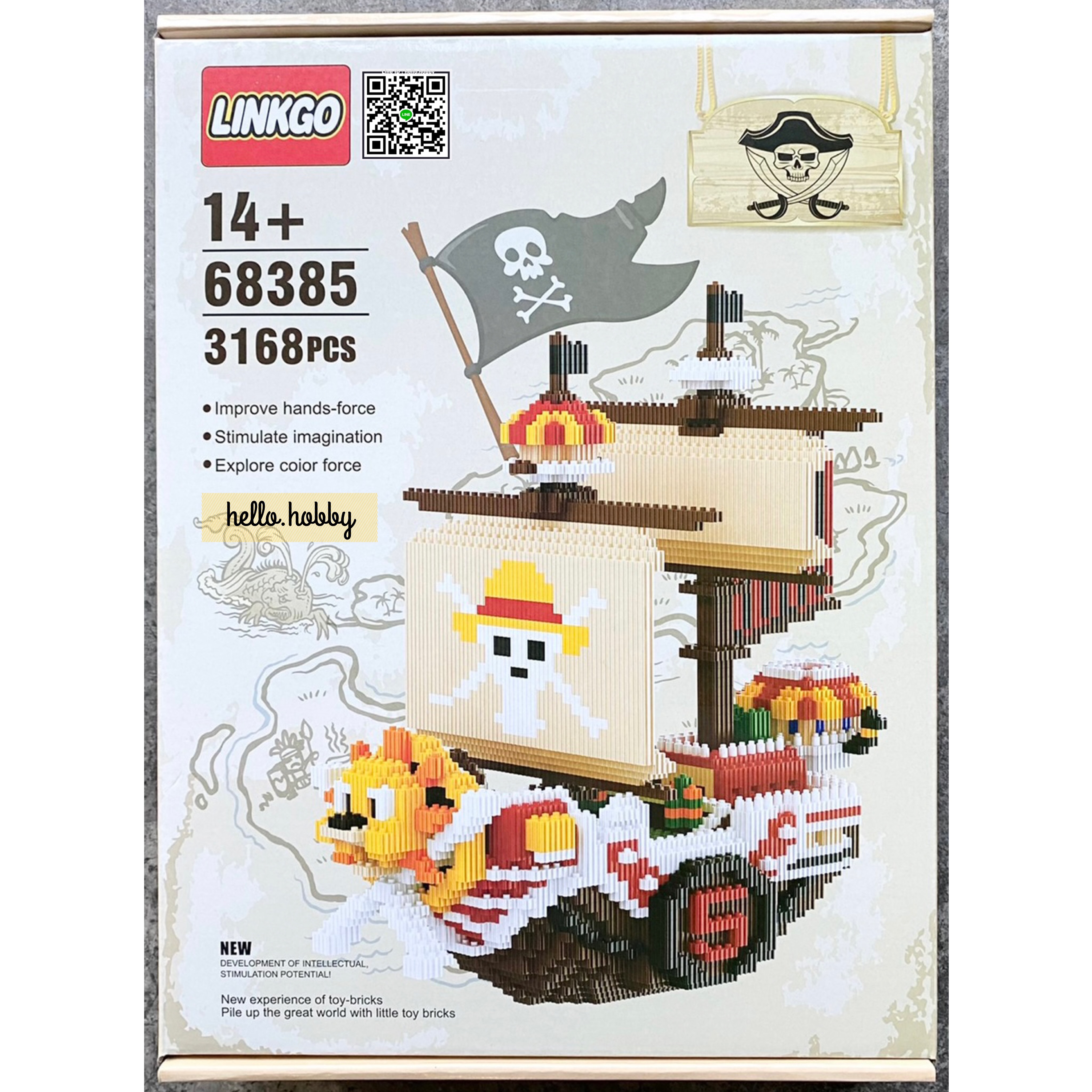 Linkgo 68385 One Piece Thousand Sunny 3168pcs (แบบเฟือง)