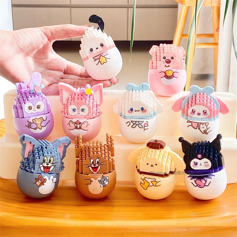 ตัวต่อนาโนตุ๊กตาล้มลุก Size M - Gejia 6091-6092 - Swing Ball Sanrio Tom & Jerry