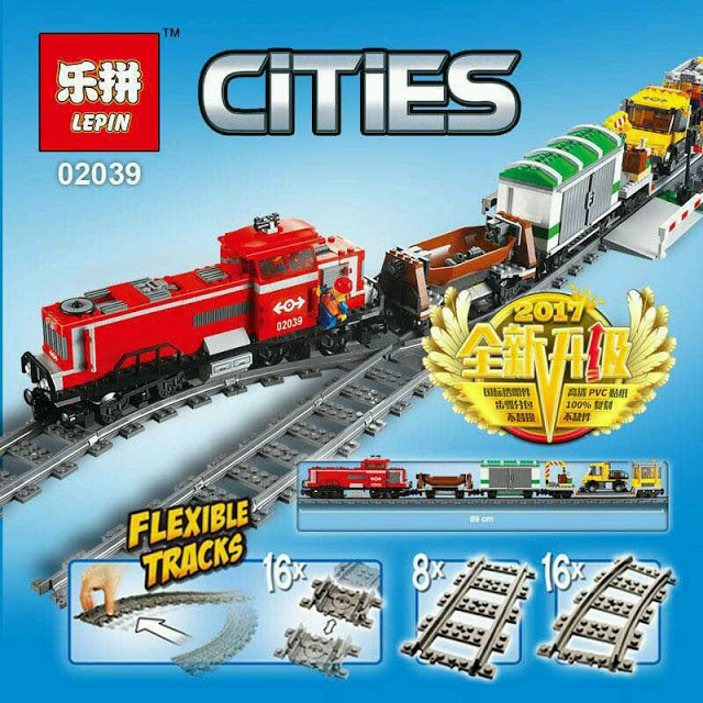 Lepin 02039 Red Cargo Train 898pcs