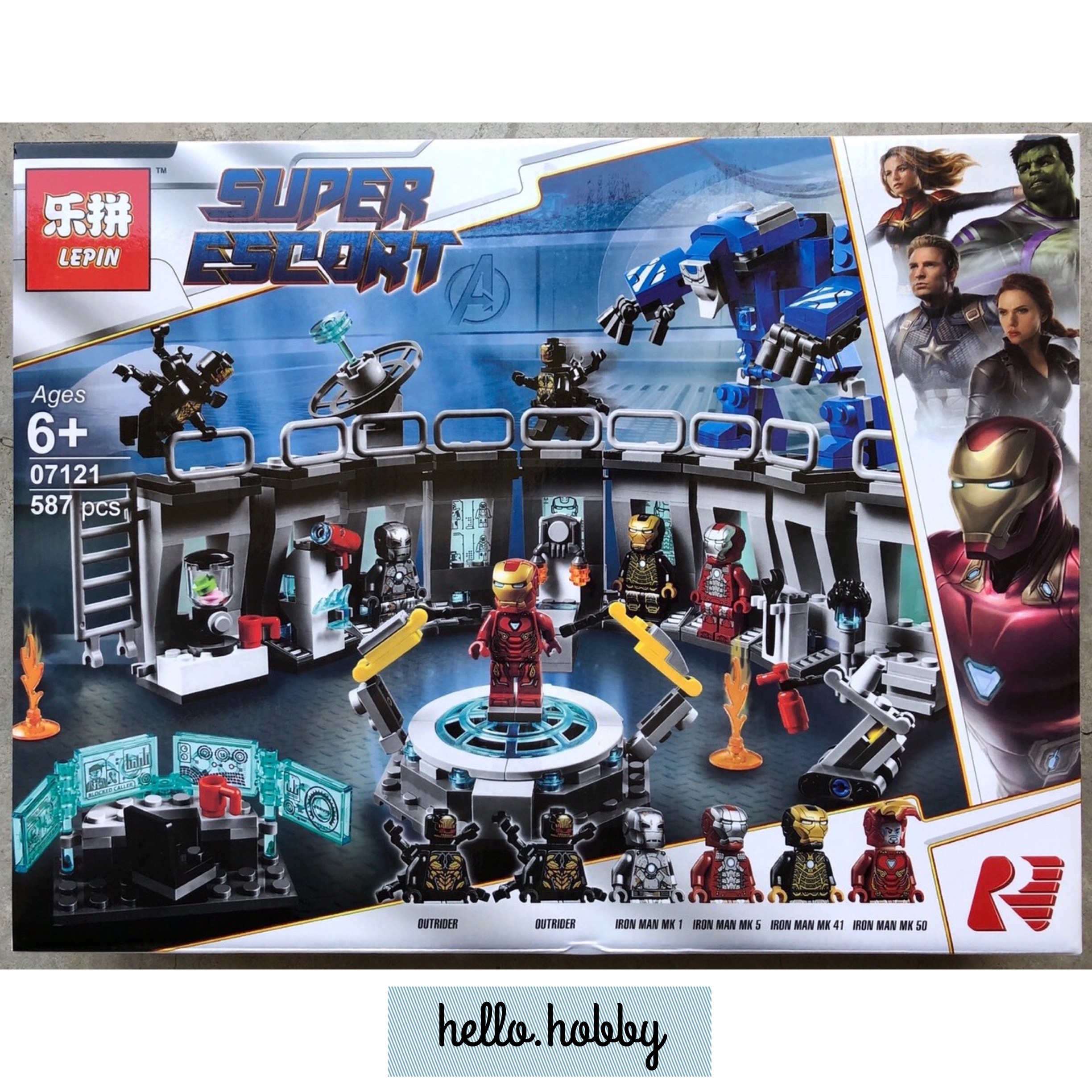 Lepin 07121 Iron Man Hall of Armour 587pcs