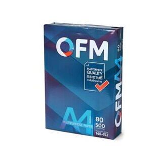 กระดาษถ่ายเอกสาร A4 OFM 80 แกรม 500 แผ่น/รีม