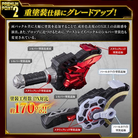 PRE-ORDER : Kamen Rider Geats PREMIUM DX Memorial Magnum & Boost Raise Buckle Set