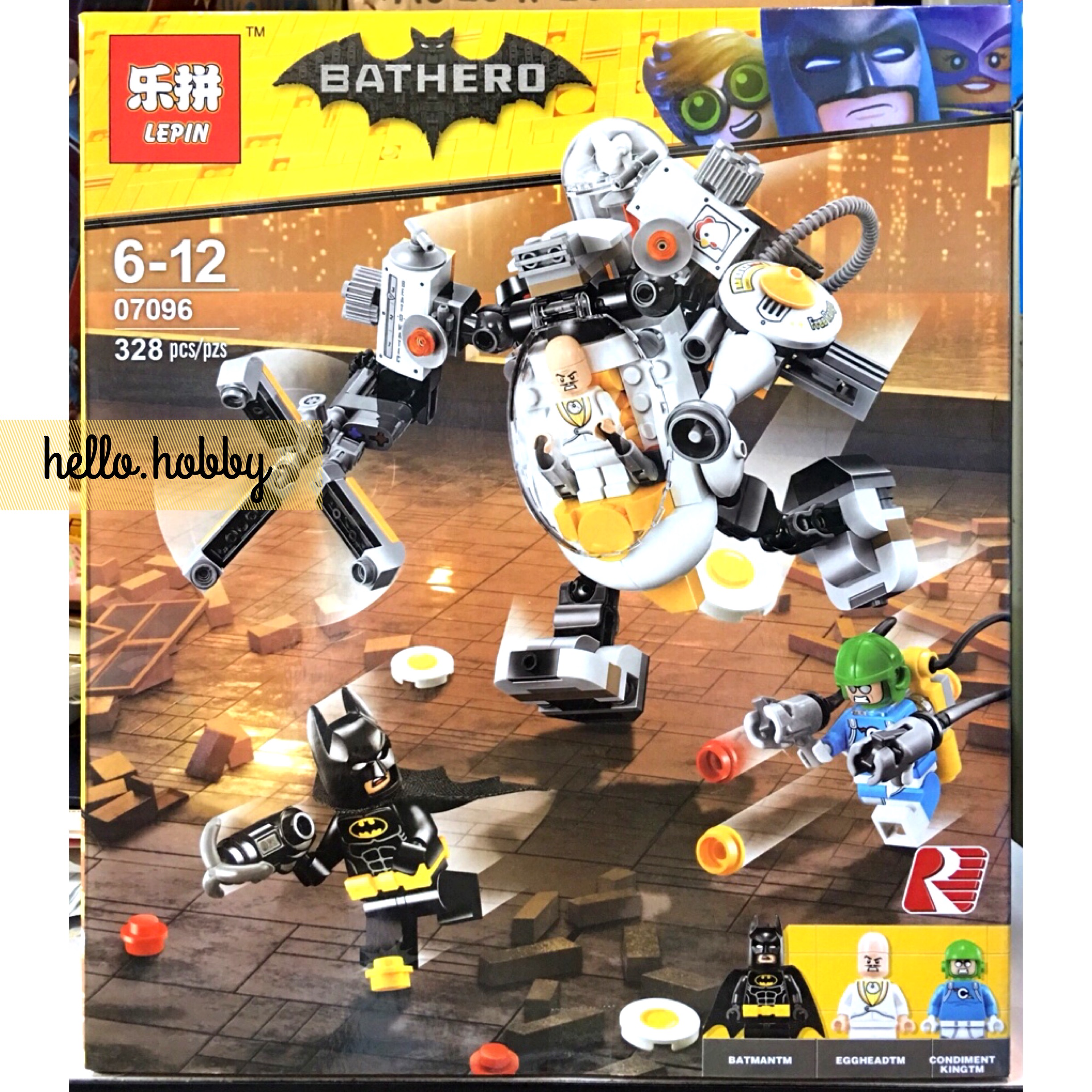 Lepin 07096 Batman Egghead Mech Food Fight 328pcs