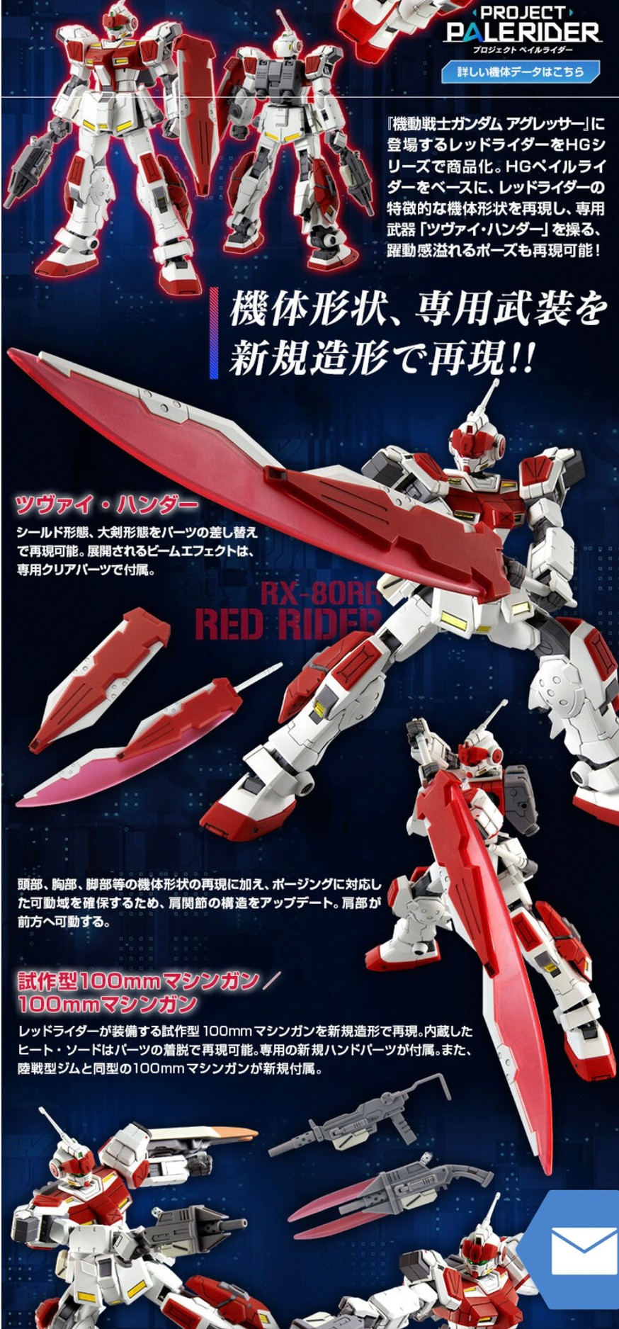 PRE-ORDER : HGUC 1/144 RX-80RR Red Rider Plastic Model