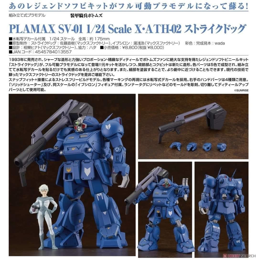 Pre-order : 1/24 PLAMAX SV-01 X / ATH-02 Strike Dog (Armored Trooper Votoms) Plastic Model Kit by Max Factory (Rerelease)