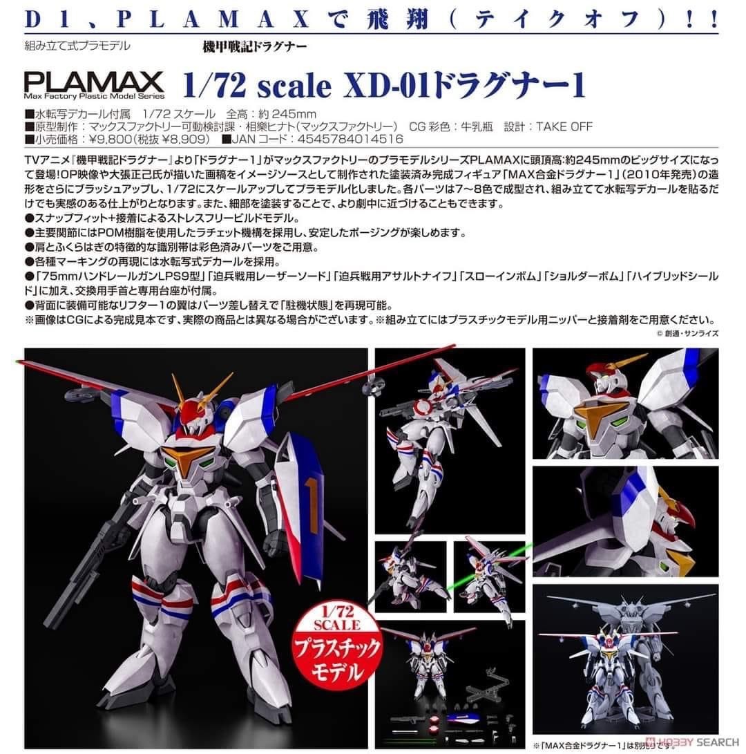 Pre-order : 1/72 PLAMAX XD-01 Dragonar-1 (Metal Armor Dragonar) Plastic Model Kit by Max Factory