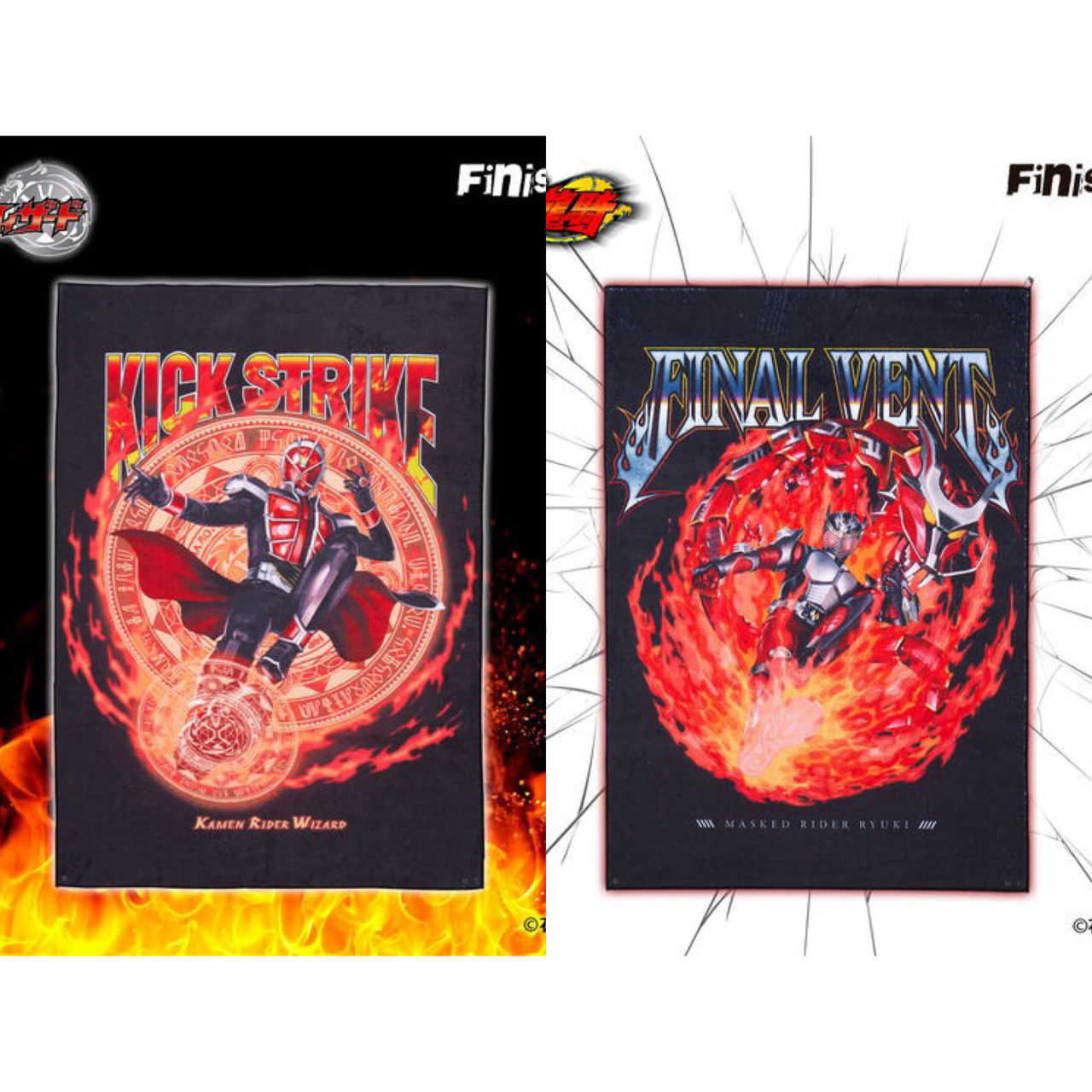 PRE-ORDER : FinisharT Kamen Rider Wizard Strike Wizard / Ryuki Dragon Rider Kick Towel