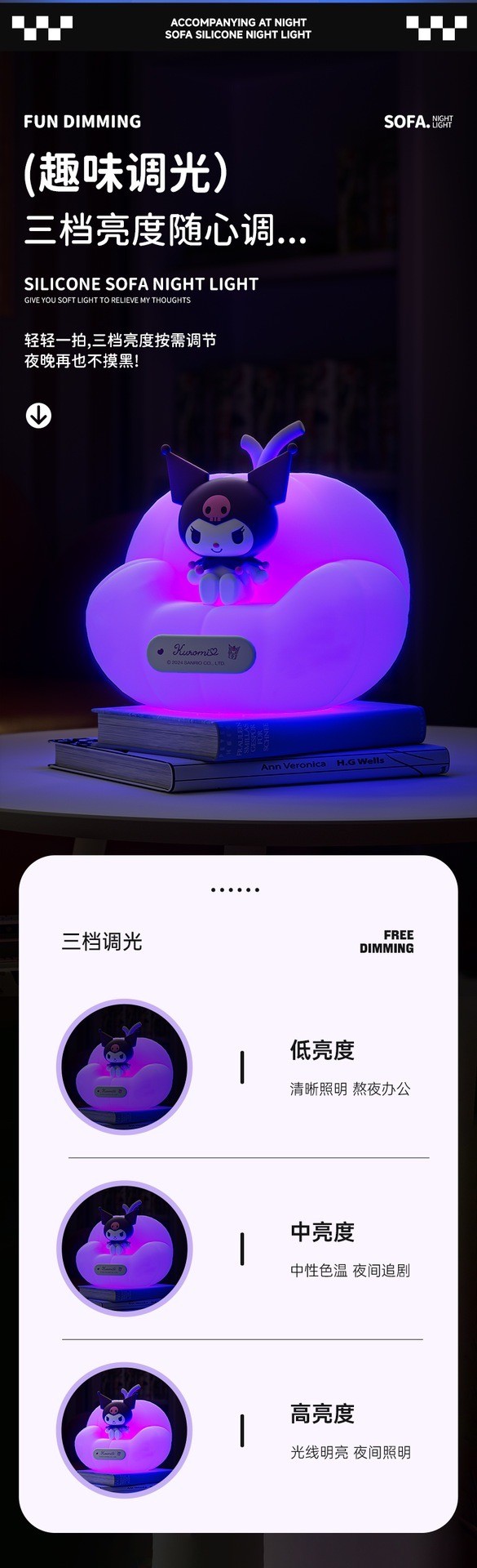 โคมไฟซานริโอ้ ลิขสิทธิ์แท้ - Sanrio Pumpkin Sofa Night Light LED Lamp