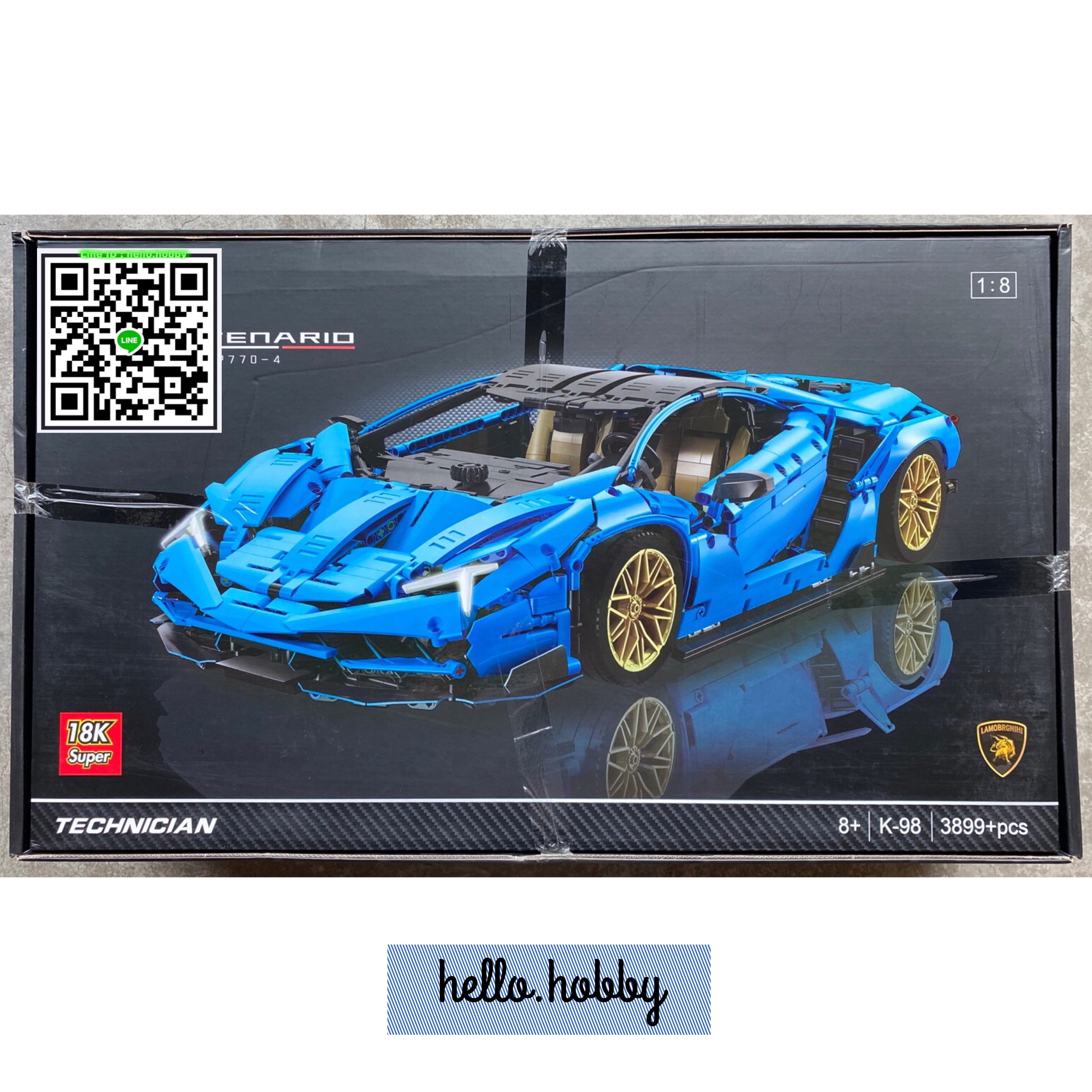 18k k-98 Lamborghini Centenario 1:8 hypercar 3899pcs