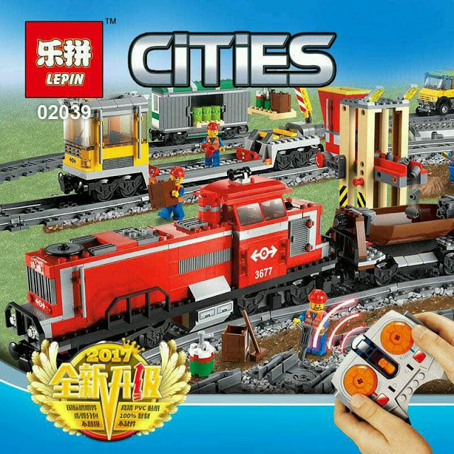 Lepin 02039 Red Cargo Train 898pcs