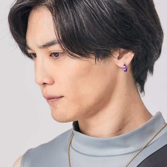 PRE-ORDER : Bakuage Sentai Boonboomger x AIKA ELECTRONICS Bun Violet/Homura Sakito Hoop Earrings (One Ear)