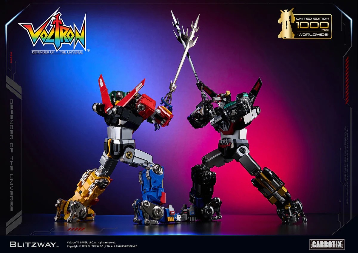 หุ่นยนต์ CARBOTIX - *Limited 1,000 pcs Worldwide* Carbotix Black Voltron & Base Complete Set by Blitzway (หุ่น+ฐาน+อาวุธเสริม) (มีกล่องน้ำตาล)