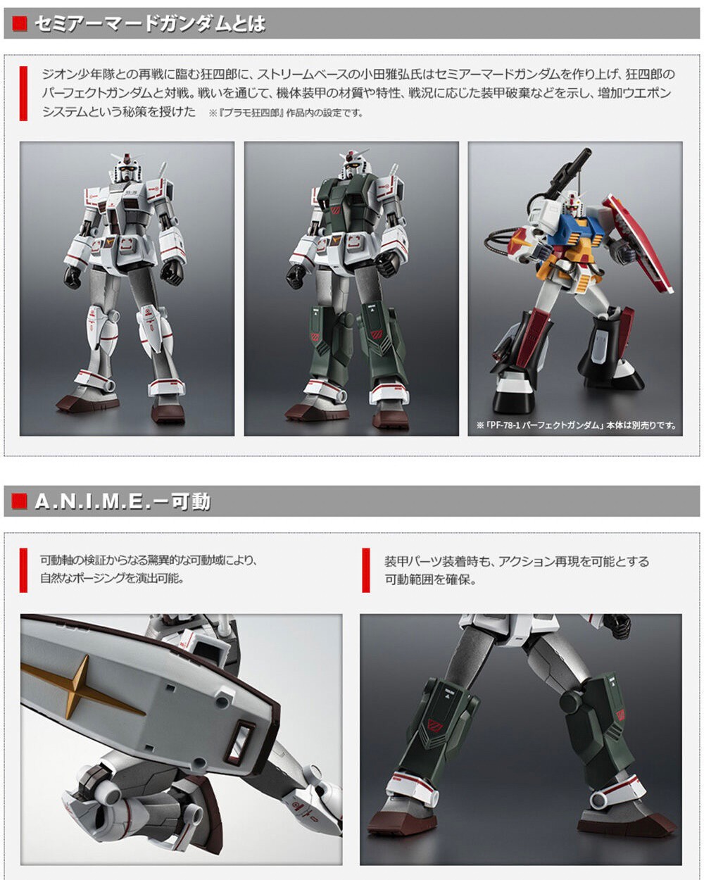 PRE-ORDER : Robot Spirit <SIDE MS> RX-78-2 Gundam (Rollout Color) & (Plamo-Kyoshiro) Special Parts Set ver. A.N.I.M.E.
