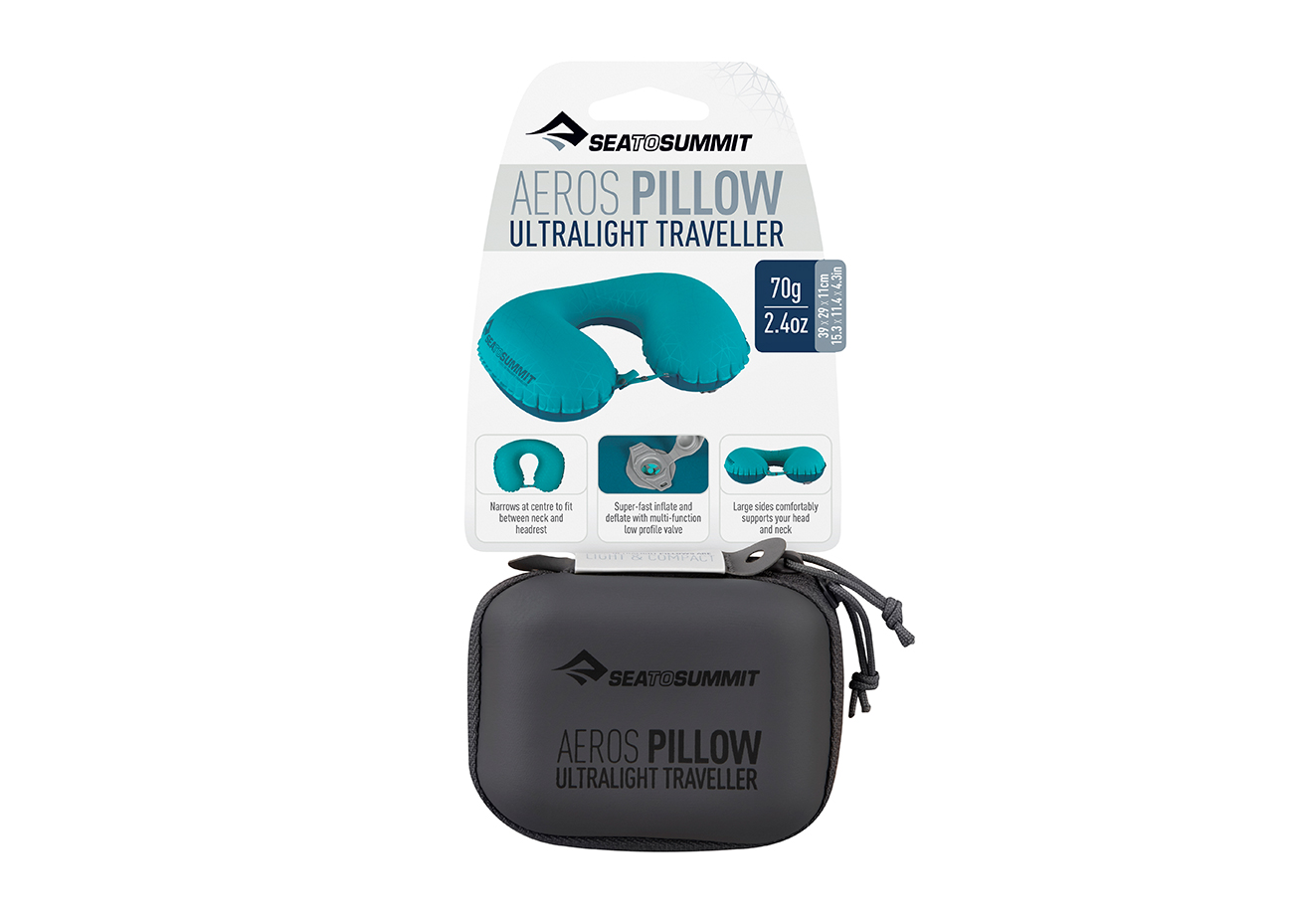 หมอนเป่าลมพกพา SeaToSummit Aeros Ultralight Pillow Traveller