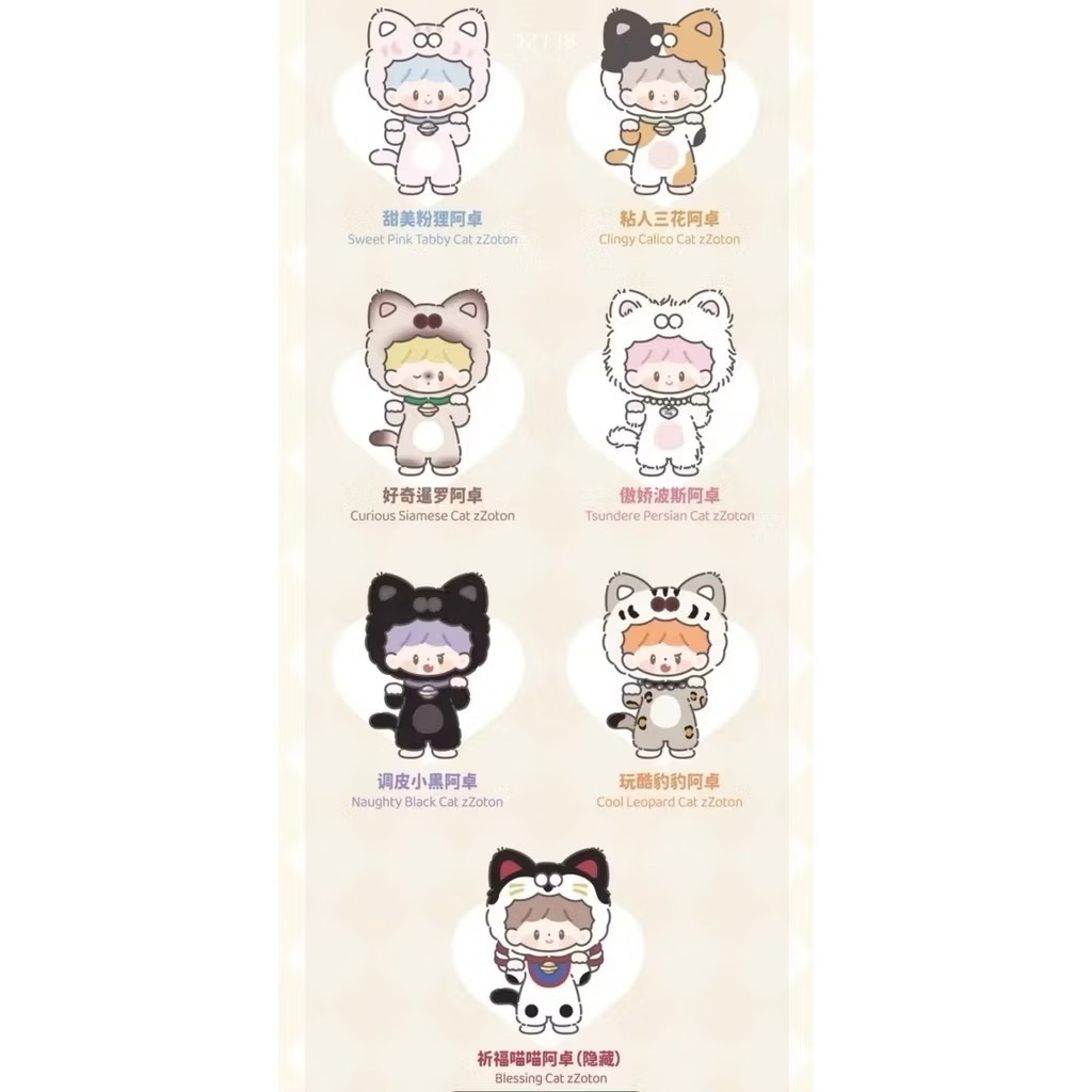 ตุ๊กตาพวงกุญแจ Zzoton My Little Cat Plush Series by Finding Unicorn