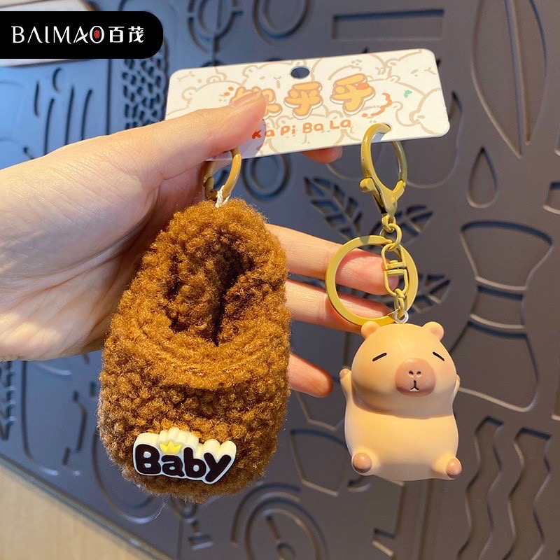 ตุ๊กตาพวงกุญแจ Capybara Soft And Fluffy Plush Keychain by Baimao