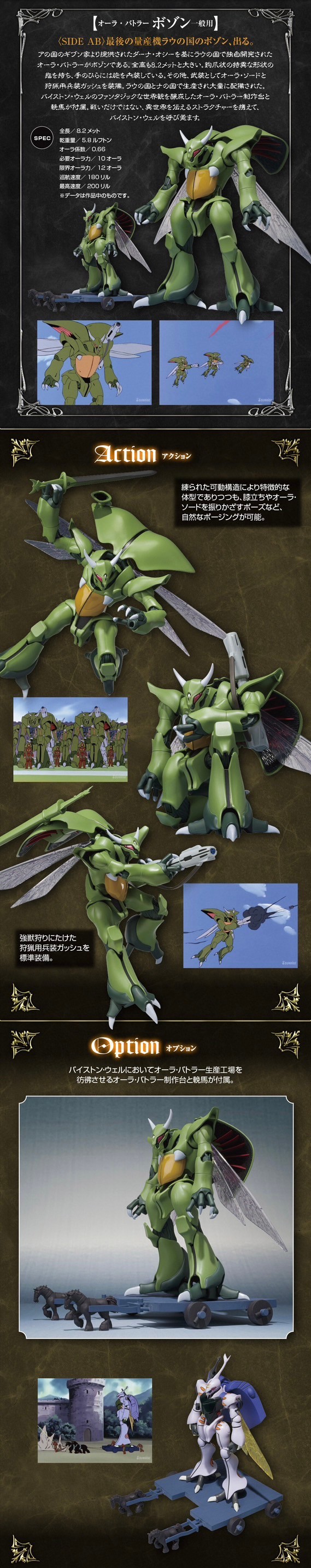 PRE-ORDER : Robot Spirit <SIDE AB> Bozune General Use & Aura Battler Production Stand Set