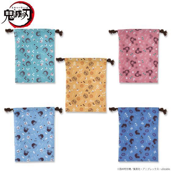 PRE-ORDER : Demon Slayer: Kimetsu no Yaiba Motif Total Pattern Drawstring
