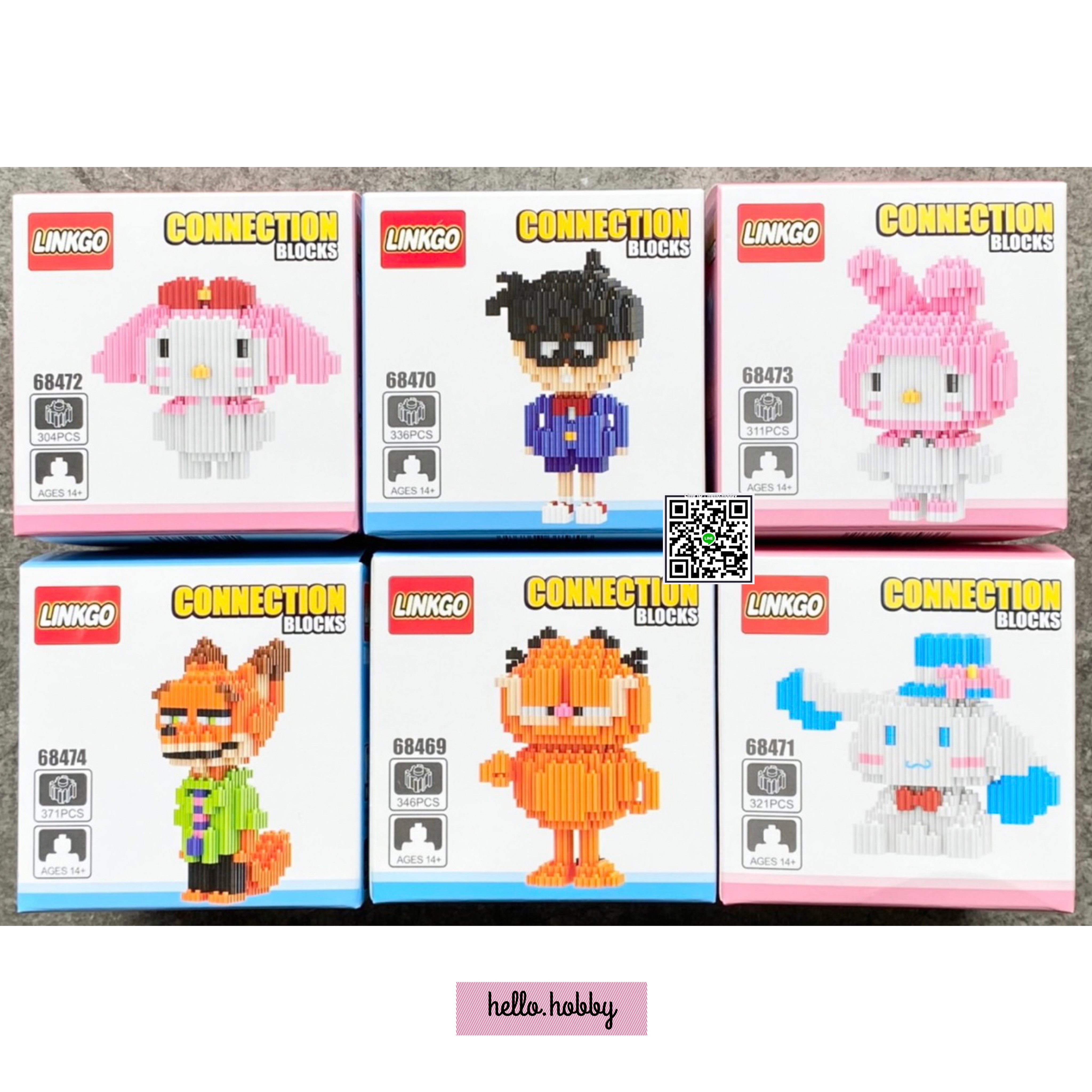 Linkgo 68441-68446 , 68469-68474 Best Hitz Animation Pooh Snoopy Totoro Kumamon Spongbob Mike Conan My Melody Cinnamoroll Garfield Nick