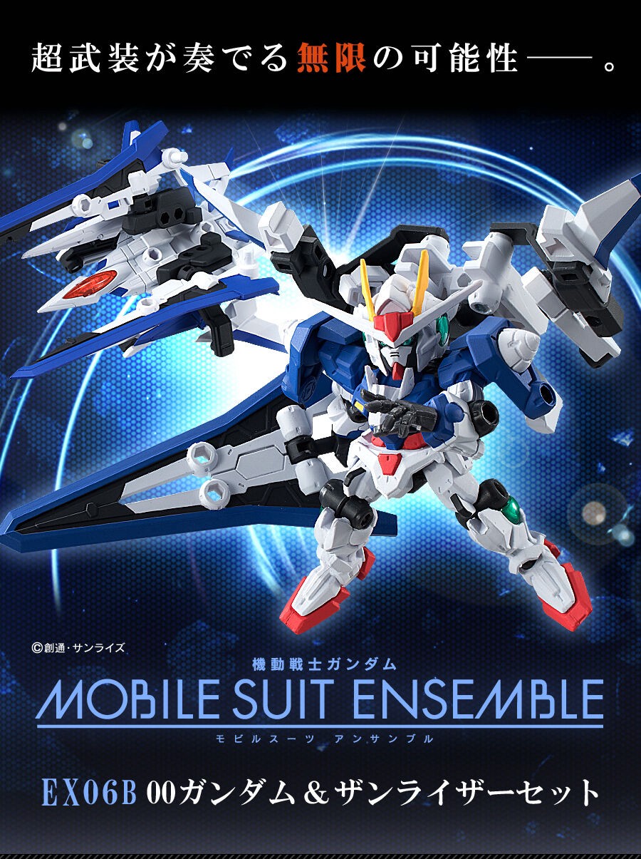 PRE-ORDER : MOBILE SUIT ENSEMBLE EX06B 00 Gundam & XN Riser Set (Reproduct)
