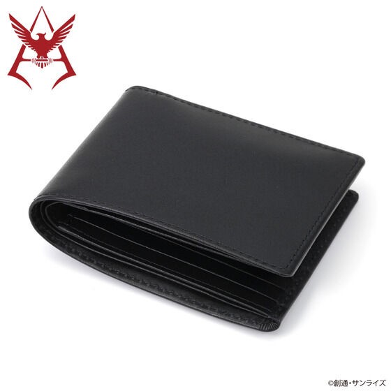 PRE-ORDER : Mobile Suit Gundam Leather Item Collection Char's Mark Silver Ver. Bi-fold Wallet