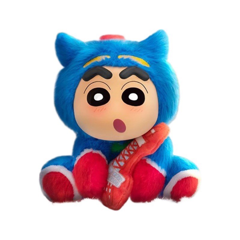 ตุ๊กตาพวงกุญแจ ชินจัง ลิขสิทธิ์แท้ - Crayon Shinchan Zuozuo Sitting Party Series Plush Keychain by Eaki