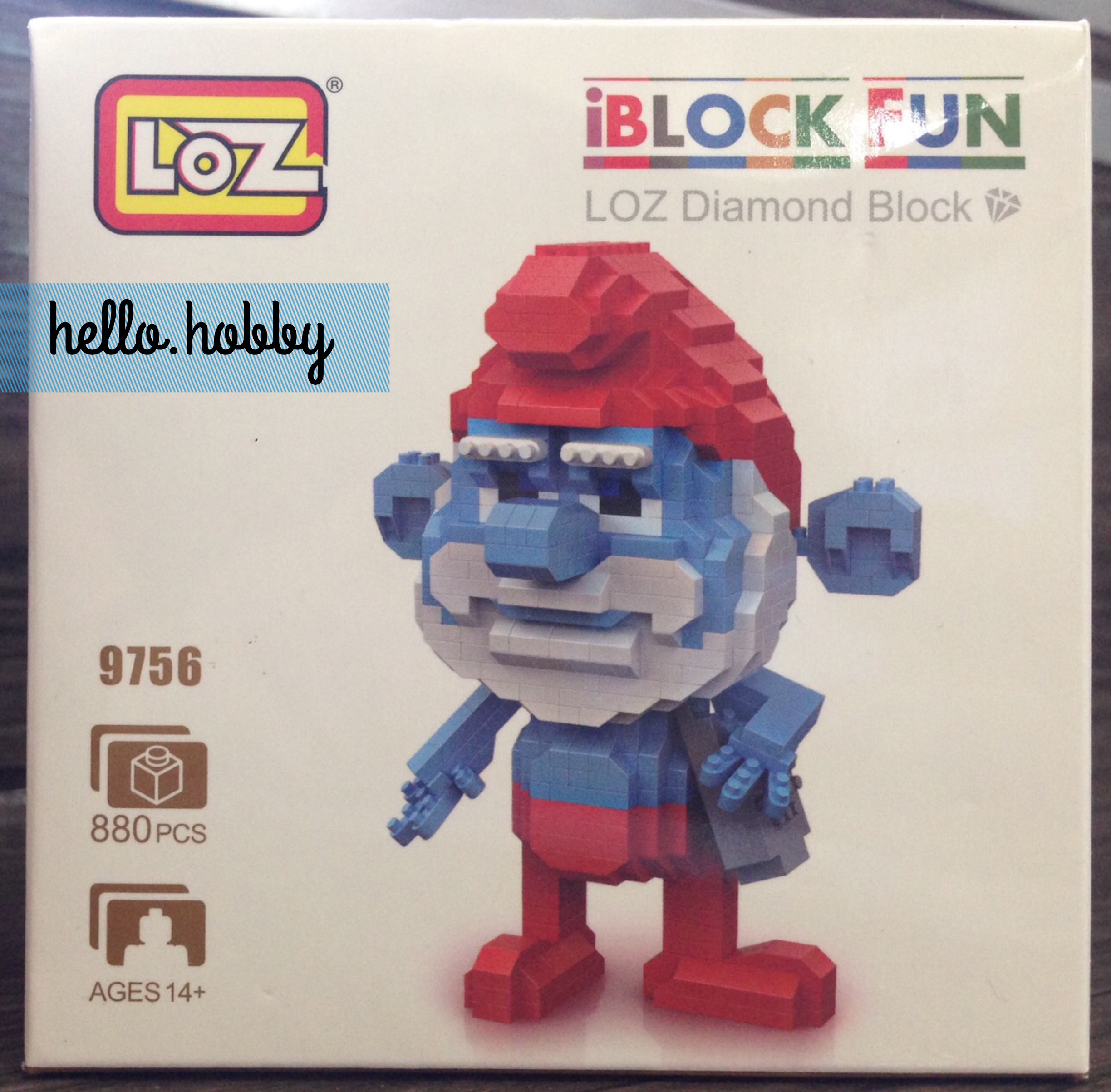 LOZ 9756 The Smurfs Papa Smurf 880pcs