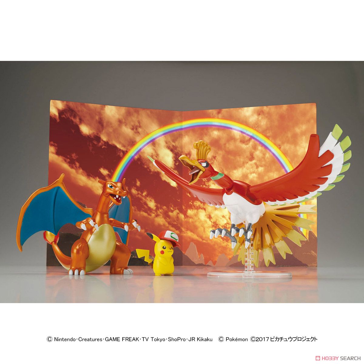 Pokemon Plastic Model Collection Ho-oh & Charizard & Ash Ketchum's Pikachu by Bandai