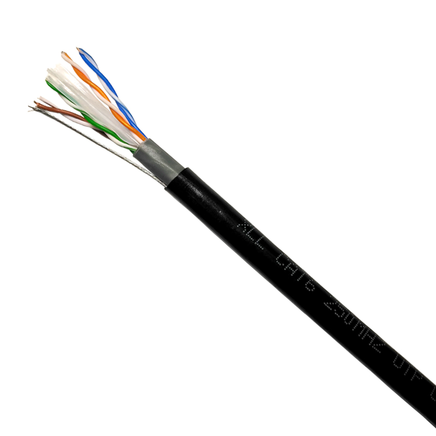 XLL-CAT6 Outdoor Premuim ทองแดง100% Double Jacket + สลิง 305เมตร